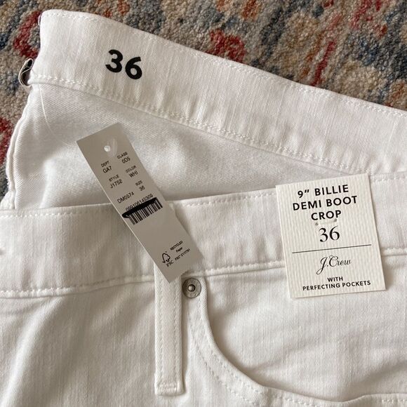 J. Crew 9” Billie demi-boot crop jeans in white wash - Picture 2 of 4
